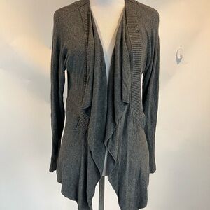 Eileen Fisher Gray Open Drape Cardigan Sweater